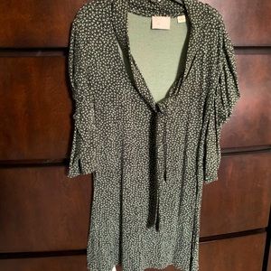 Green and black Anthropologie blouse
